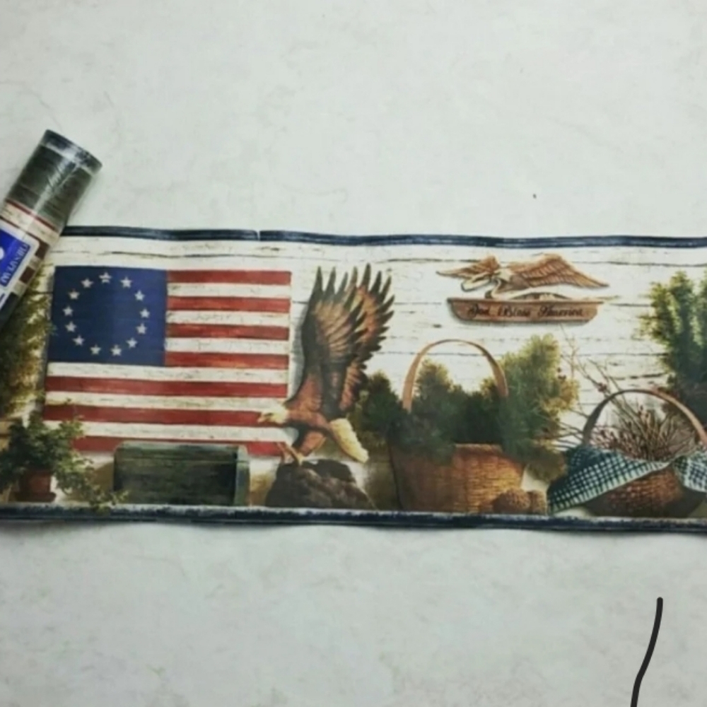 Wallpaper Border American Lodge Bald Eagle